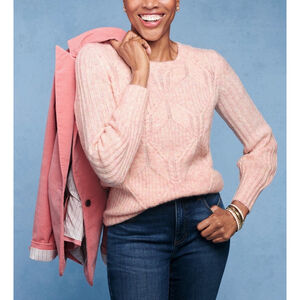 Talbots Womans Sweater Pink Knit Top Cotton Candy pink Sweater XS